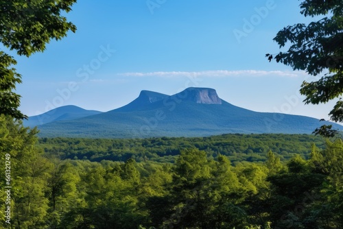 double peaked mountain in a landscape view