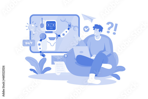 Chatbot robot support people in the office.