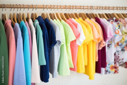 childrens clothing hanging on a rack © altitudevisual