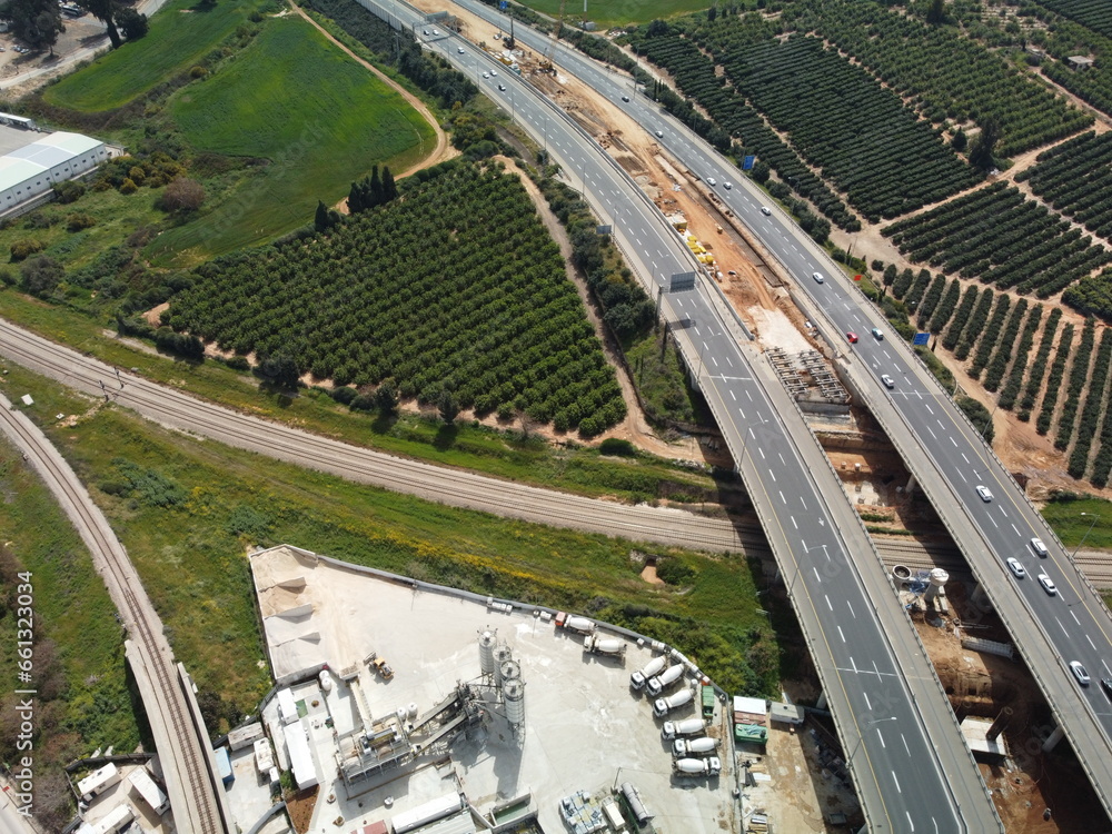 Naklejka premium Road in Israel drone footage.