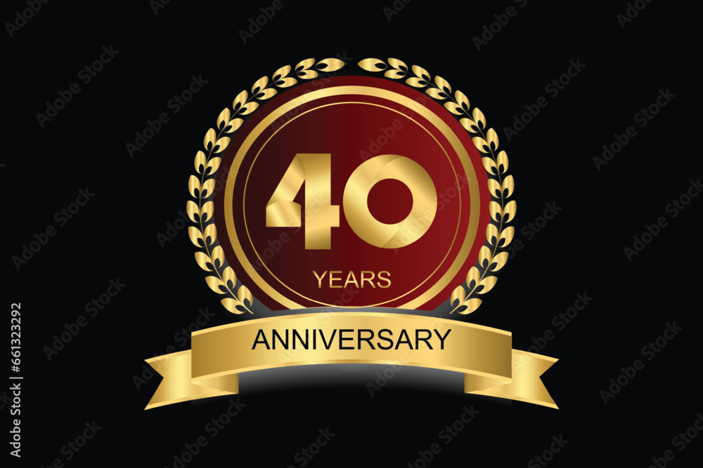 40 years anniversary vector icon, logo. Design element with modern graphic style. 40 years anniversary vector icon, logo. Design element with modern graphic style.