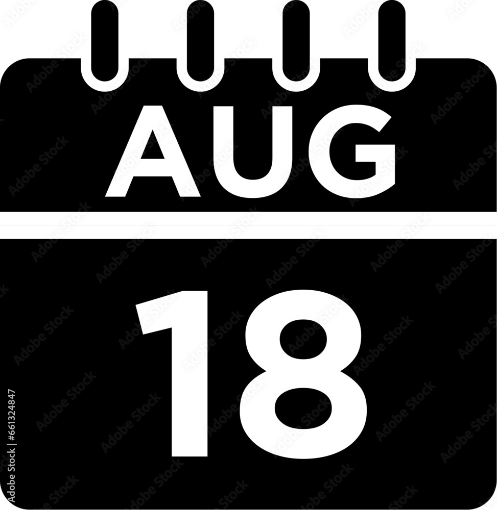 08-August - 18 Glyph black Icon pictogram symbol visual illustration 08-August - 18 Glyph black Icon pictogram symbol visual illustration