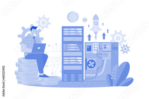 Big Data Processing Illustration concept ng white background