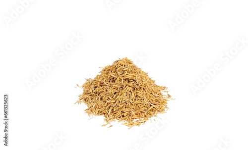 Heap of rice husk isolated on a white background