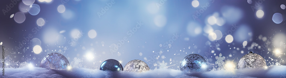 Christmas background with snow, generative ai  - obrazy, fototapety, plakaty 