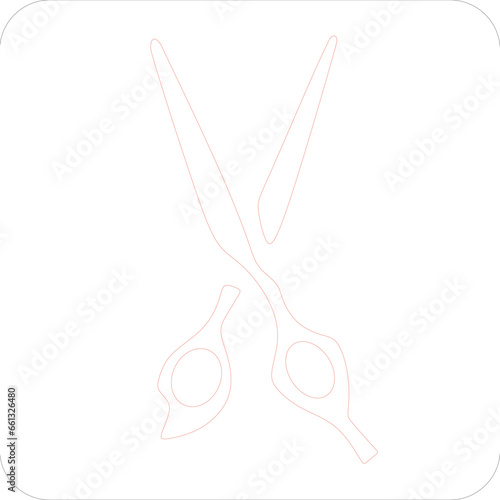 mockup of hairdressing scissors. Mockup for neon sign