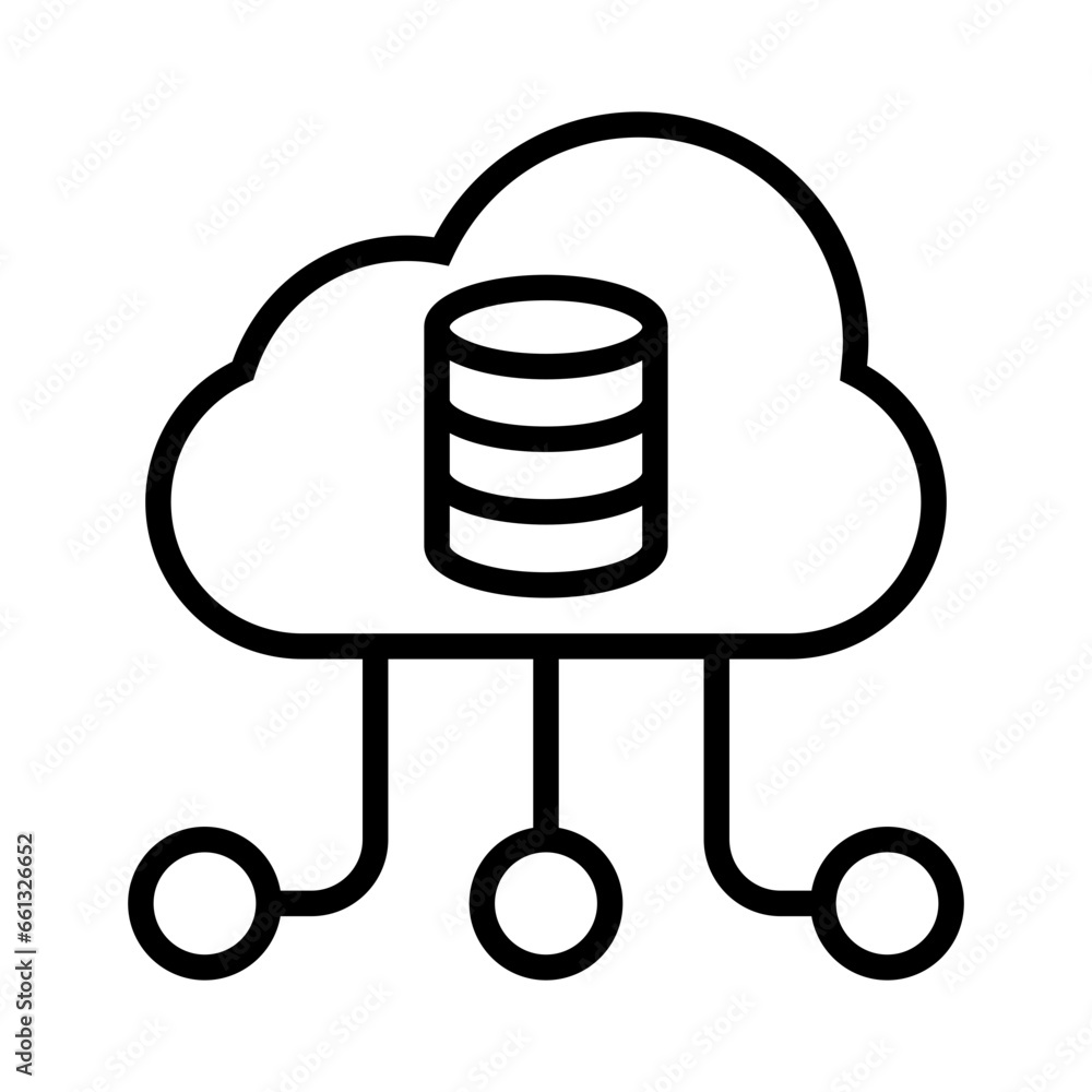 Outline Cloud Data Icon