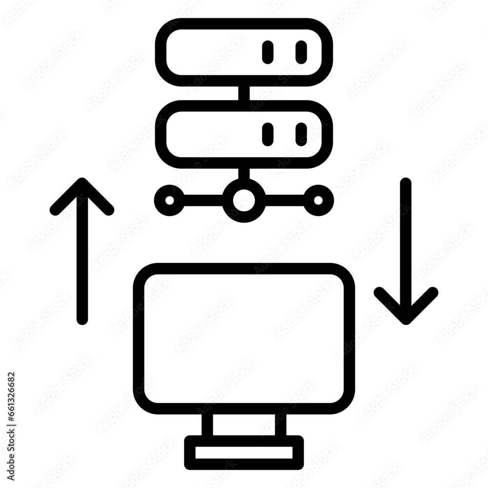 Outline Computer Server Icon Outline Computer Server Icon