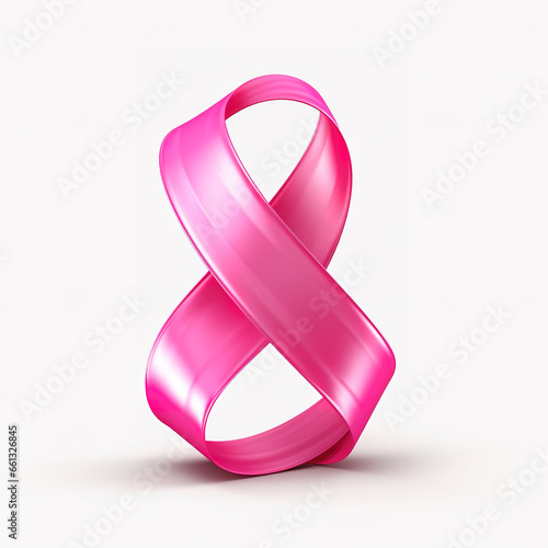 pink ribbon on white background