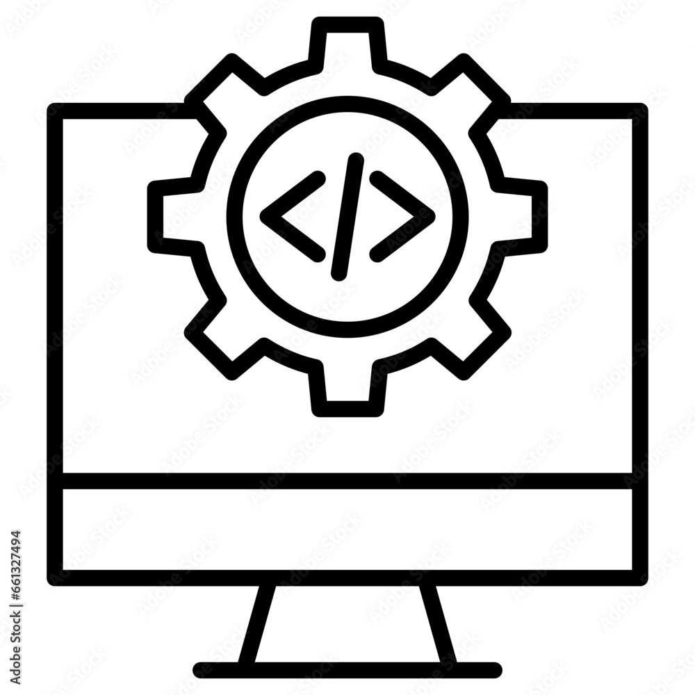 Outline Code development icon Outline Code development icon