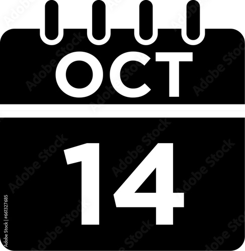 10- October - 14 Glyph black Icon pictogram symbol visual illustration