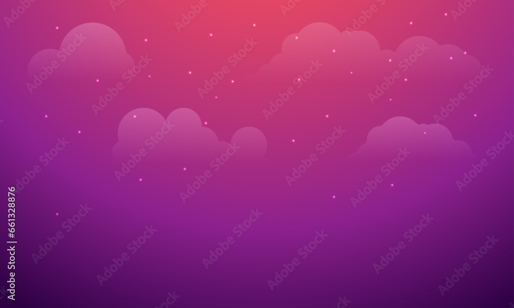 Vector abstract cloudy and star background vector