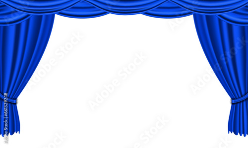 Vector realistic blue curtain background