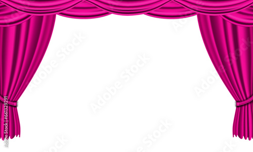 Vector realistic pink curtain background