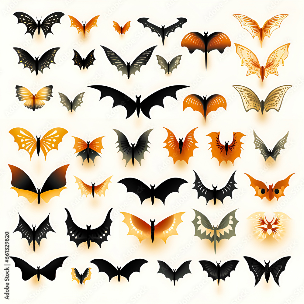 Bats pattern on white background Bats pattern on white background