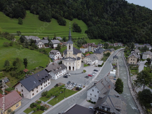 Železniki, Slovenia - drone footage. photo