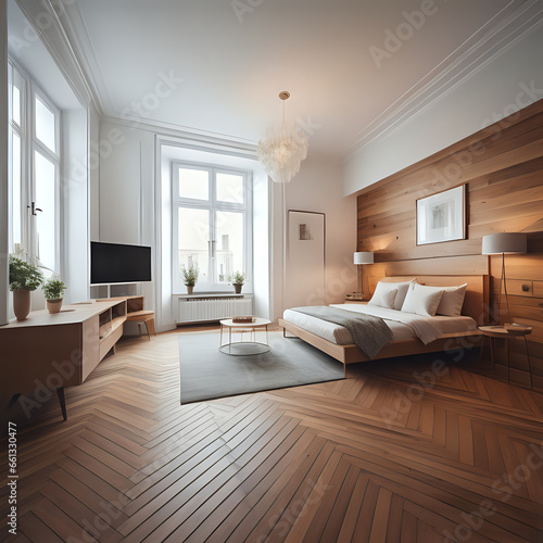 Interior design of modern bedroom