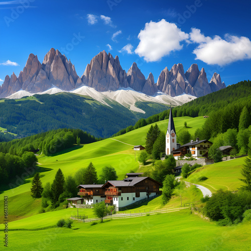 swiss alpine village mountain, landscape, alps, nature, mountains, sky, valley, grass, summer, meadow, village, 