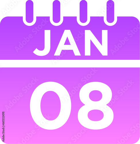 01-January - 08 Glyph Gradient Icon pictogram symbol visual illustration