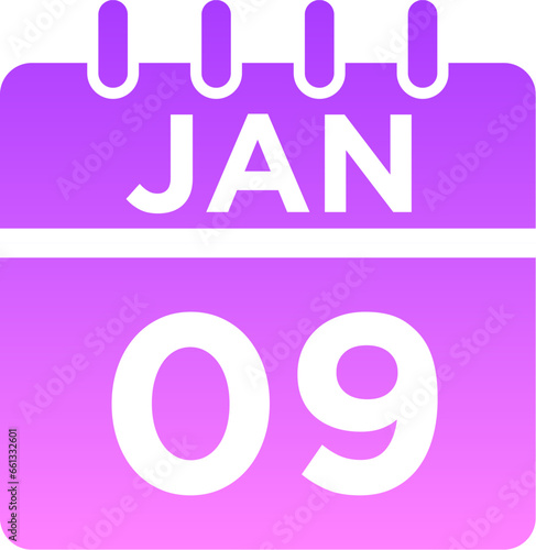 01-January - 09 Glyph Gradient Icon pictogram symbol visual illustration