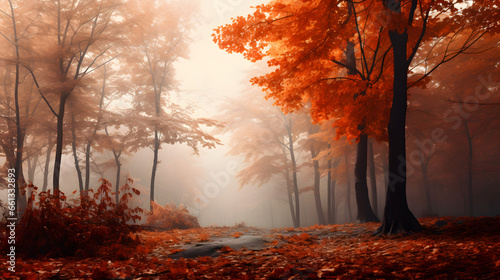 Misty Autumn Forest