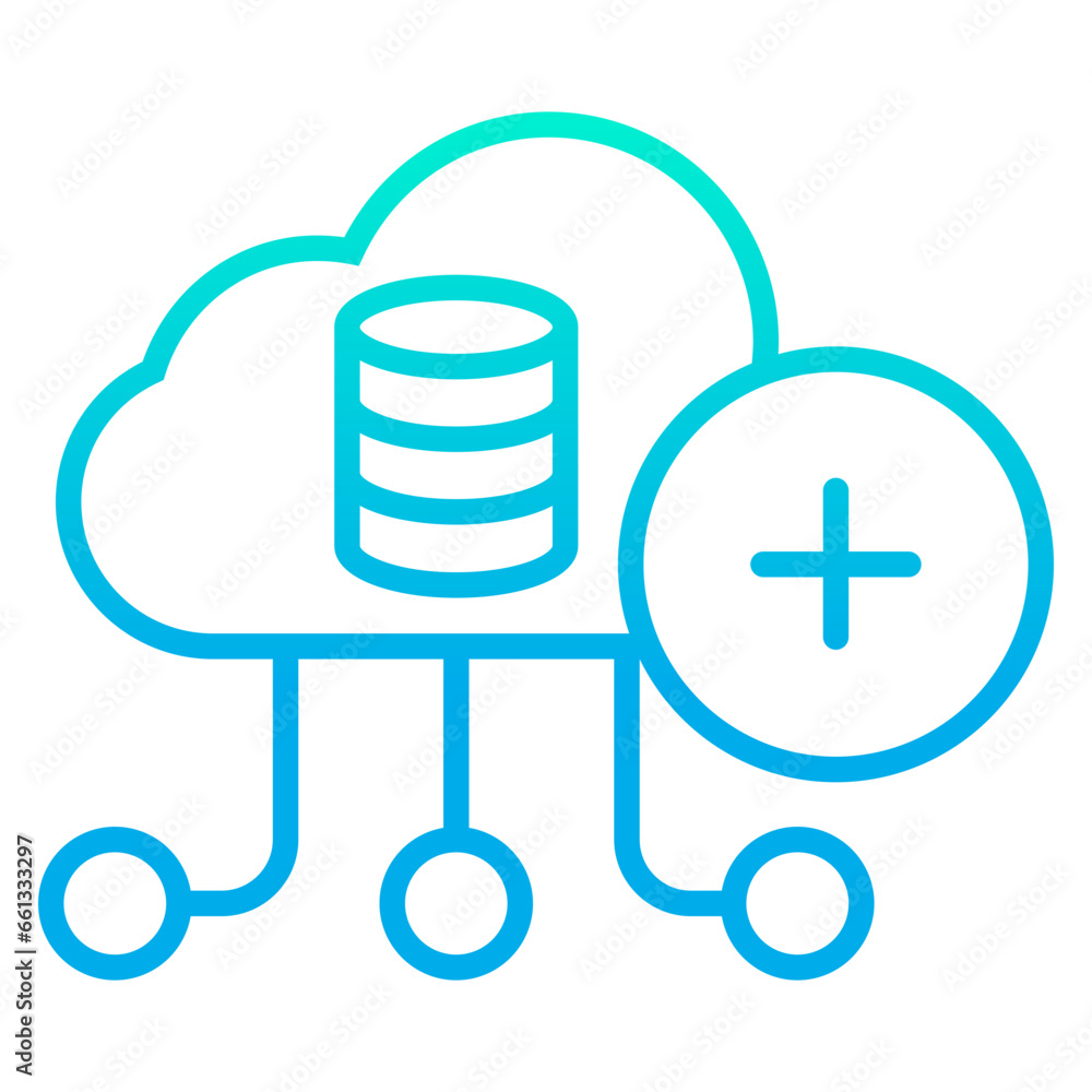 Outline gradient Add Data Icon Outline gradient Add Data Icon