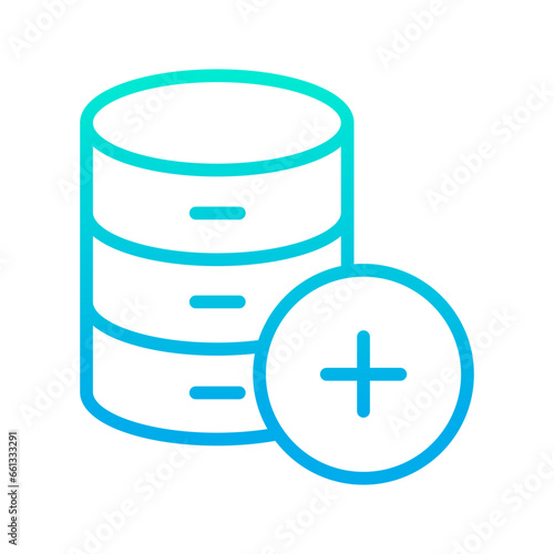 Outline gradient Add Database Icon