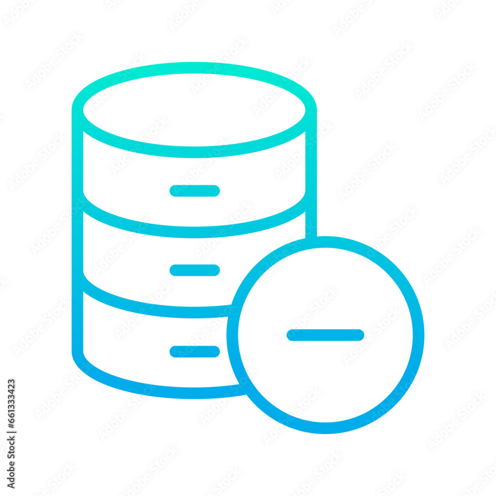 Outline gradient Remove Database Icon Outline gradient Remove Database Icon