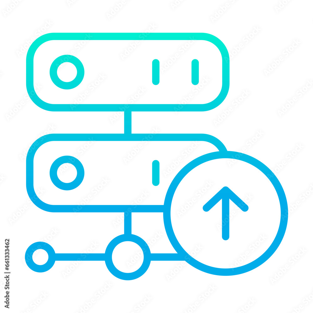 Outline gradient Upload Server Icon