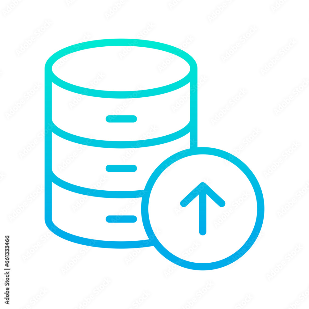 Outline gradient Upload Database Icon Outline gradient Upload Database Icon