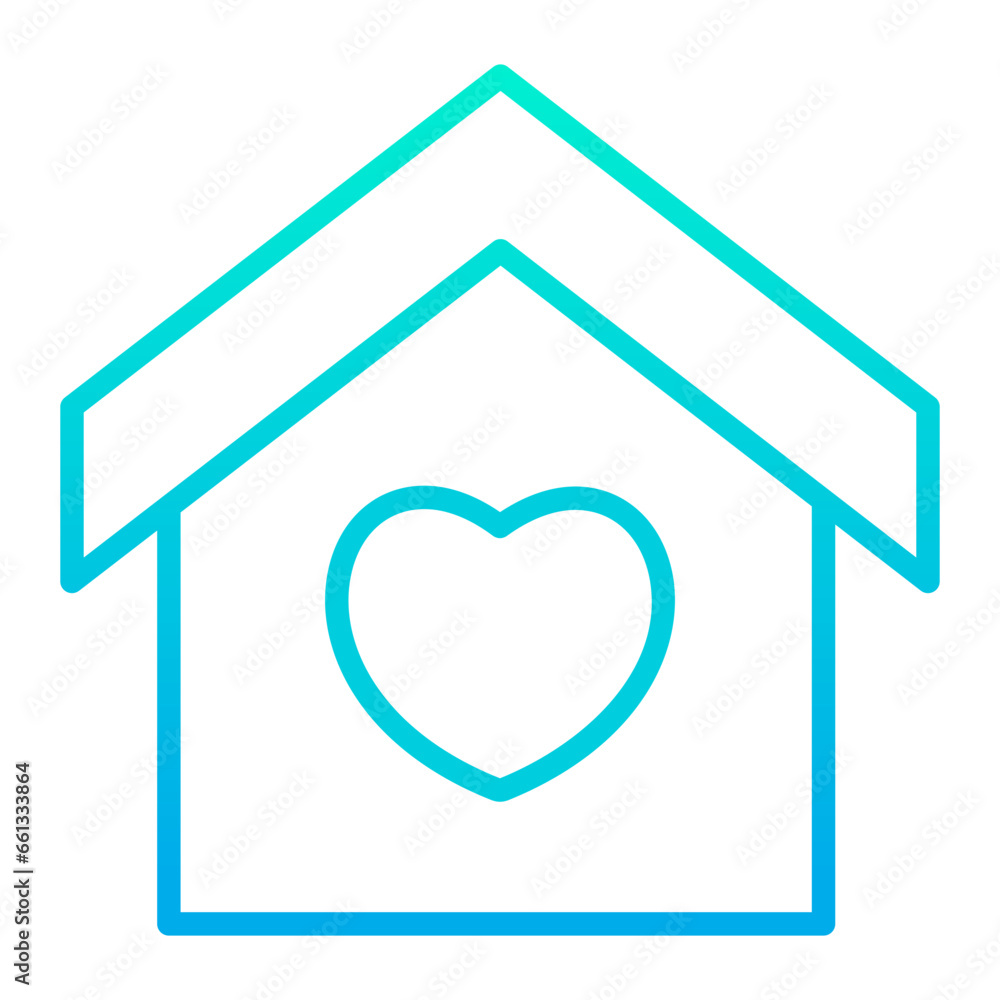 Outline gradient Shelter icon Outline gradient Shelter icon