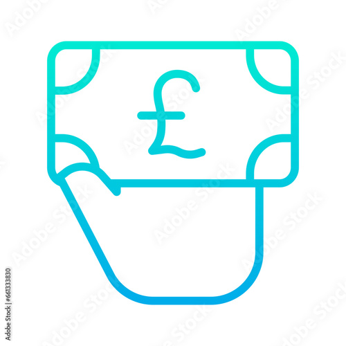 Outline gradient Pound Giving icon