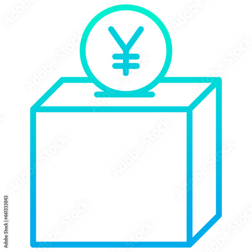 Outline gradient Yen Donation icon