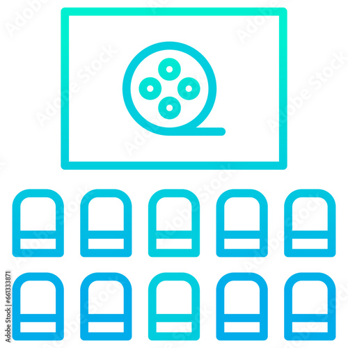 Outline gradient Cinema icon
