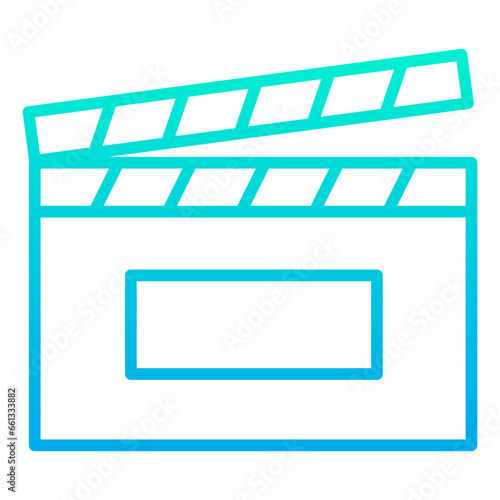 Outline gradient Digital Clapperboard icon