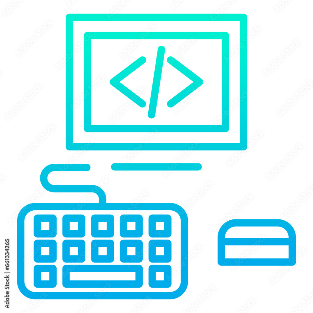 Outline gradient Computer icon