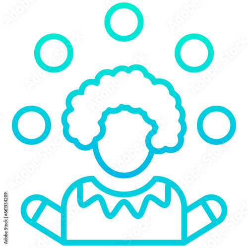 Outline gradient Juggler icon