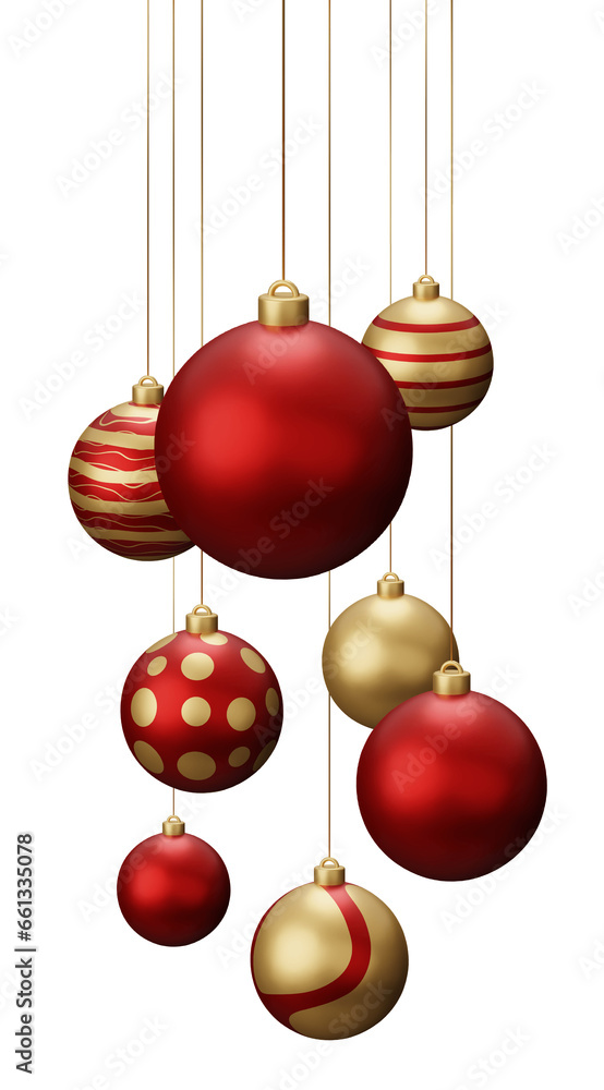 Red and Gold Hanging Christmas Balls Red and Gold Hanging Christmas Balls