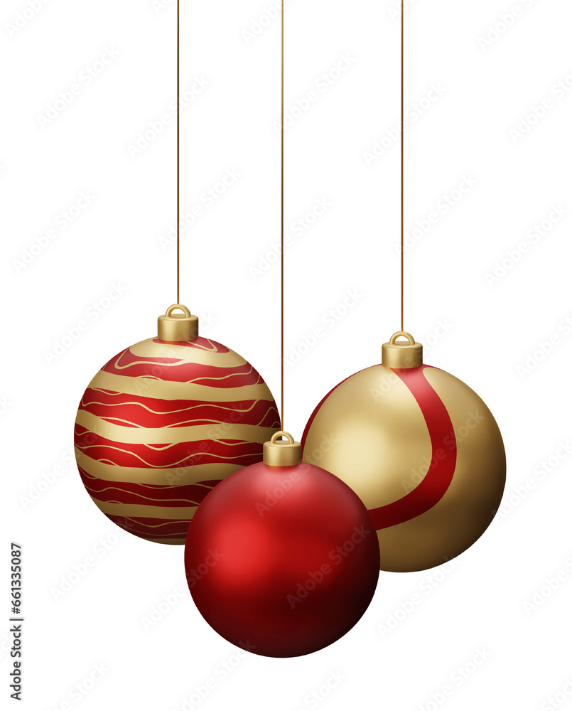 Red and Gold Hanging Christmas Balls