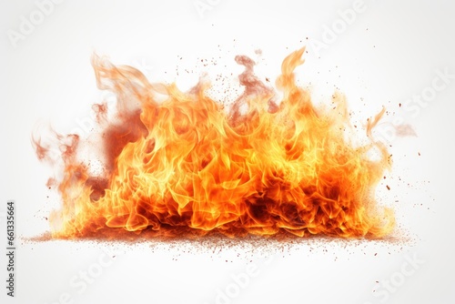 fire flames on white background