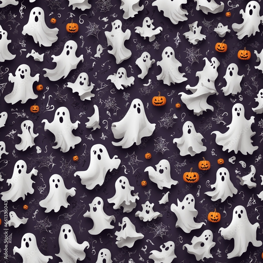 halloween pattern with ghosts