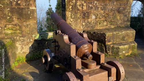 Video of a war cannon inside a fort photo