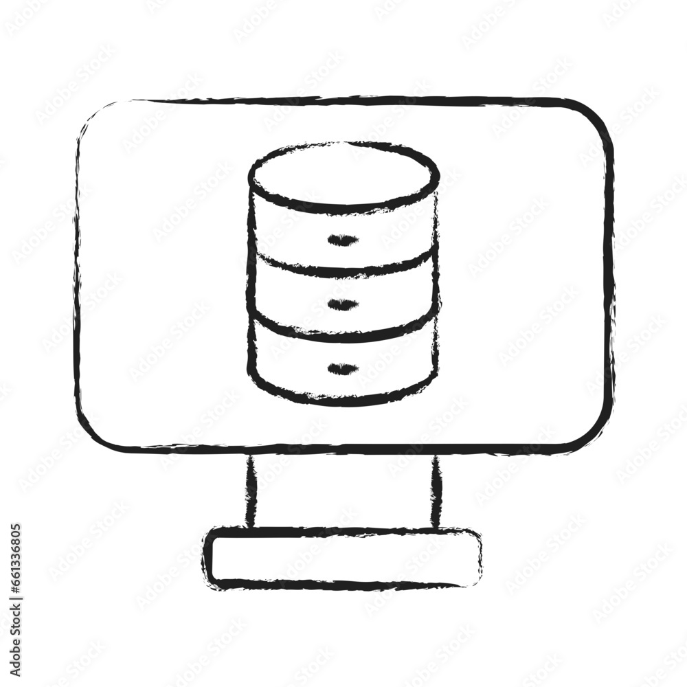 Hand drawn Computer Data Icon Hand drawn Computer Data Icon