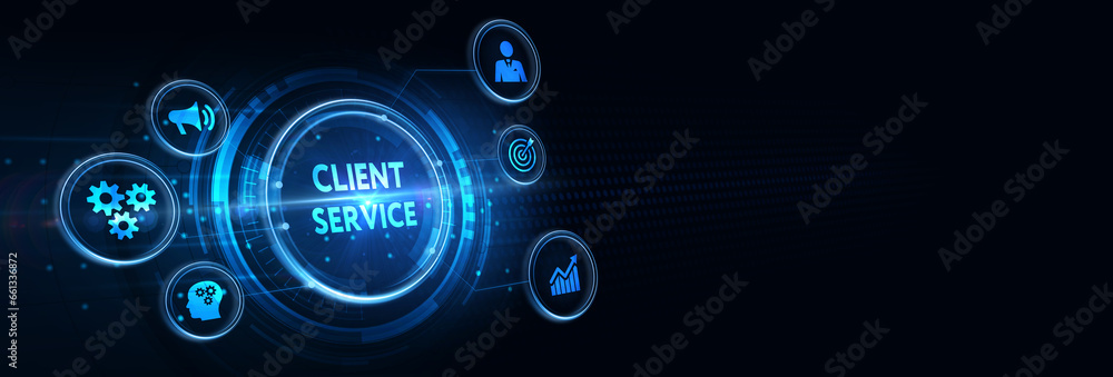 Business, Technology, Internet and network concept. Technical Support Center customer service. 3d illustration Business, Technology, Internet and network concept. Technical Support Center customer service. 3d illustration