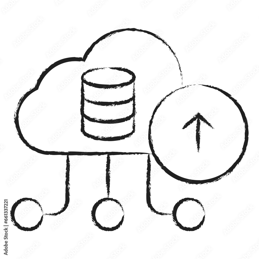 Hand drawn Upload Cloud Icon Hand drawn Upload Cloud Icon