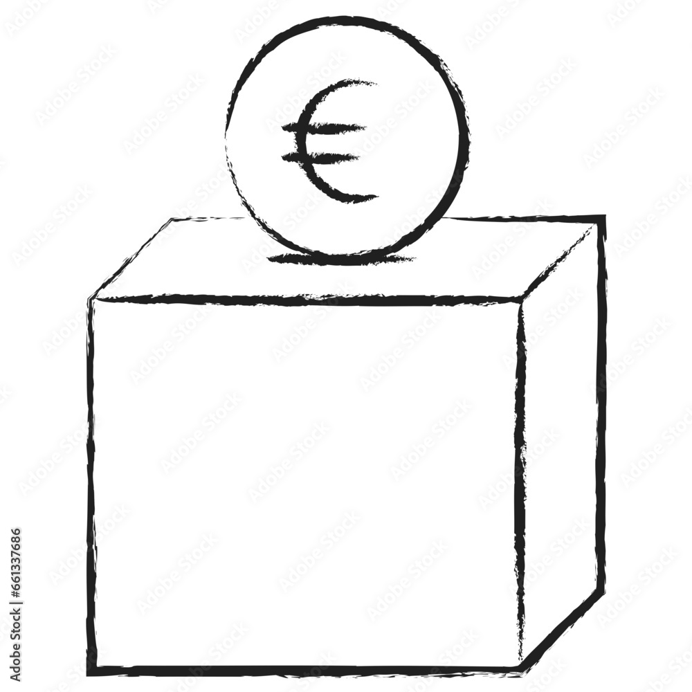 Hand drawn Euro Donation icon Hand drawn Euro Donation icon