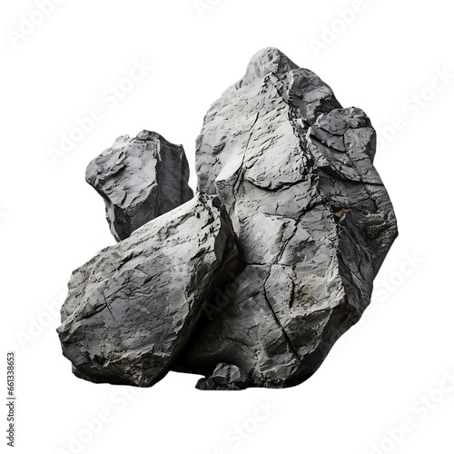 Concrete Rock Shape on Transparent Background Isolated on Transparent or White Background, PNG