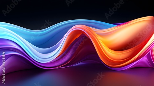 Abstract Background with Bright Colorful Ribbon in Neon Colors