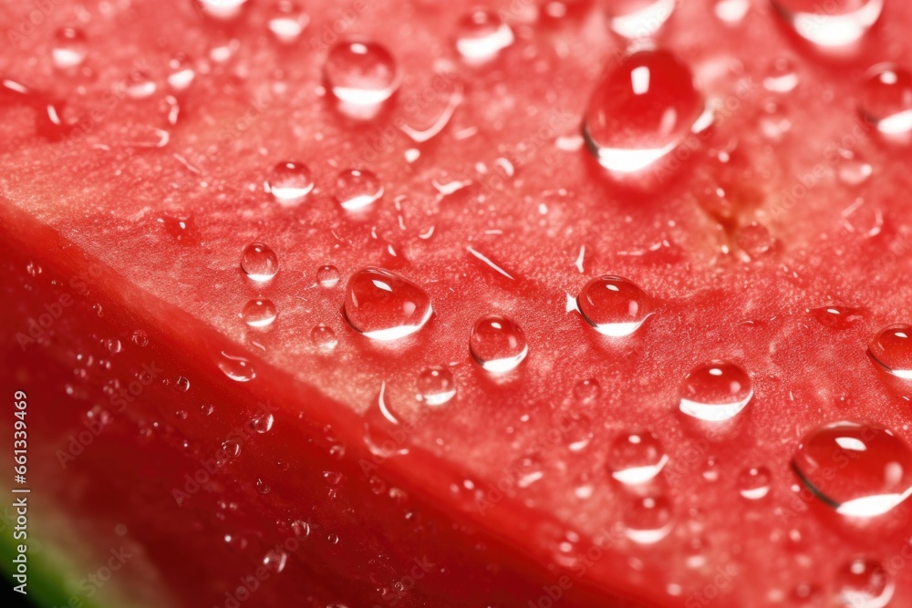 a slice of watermelon with dew drops, viewed close-up a slice of watermelon with dew drops, viewed close-up