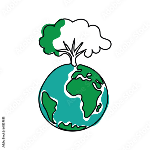 line art vector of preservation of forests and natural ecosystem.
